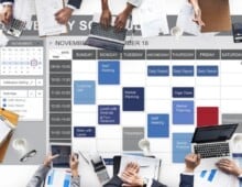 People planning meetings around a calendar. Provide advance notice for meetings - myprojectlessons.com