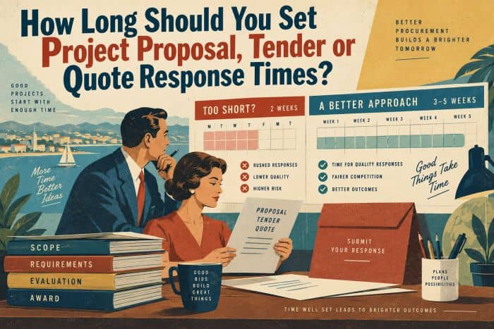 Guide to setting project proposal, tender, or quote response times effectively. Project Proposal Time - myprojectlessons.com