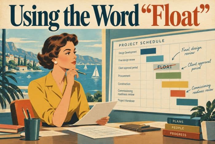 Woman reviewing project schedule with 'float' concept in project management. Be Careful How You Use the Word Float - myprojectlessons.com
