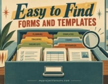 Organised project management forms and templates for easy access. Easy to Find Forms and Templates - myprojectlessons.com